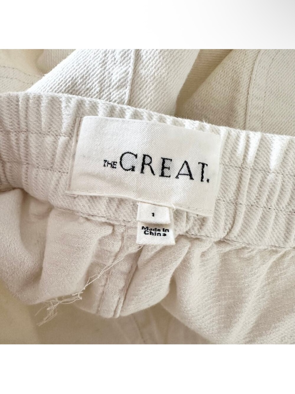 The Great. The Shipmate Canvas Pant Size 1/Small Cream Straight Leg High-Rise - Picture 8 of 10